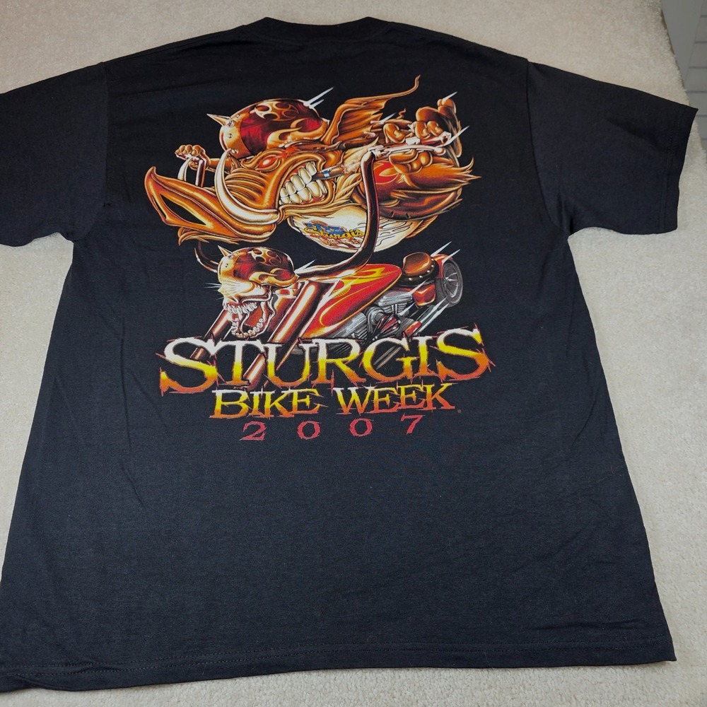 Sturgis Bike Week 2007 Delta‎ Pro Weight Tee Mens XL NWT Flame Bike Vintage